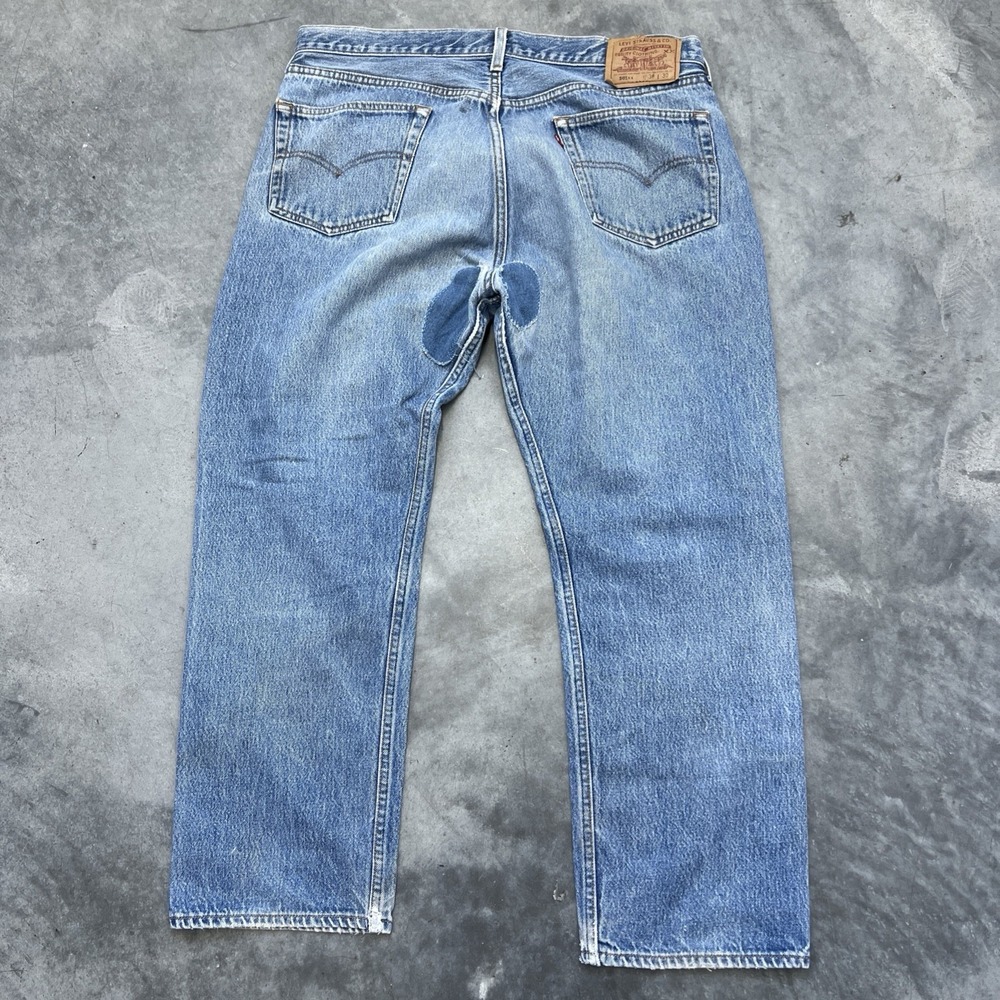 Levi's 501xx Vintage Made in USA Light‎ Wash Straight Leg Jeans 38x30 Blue Denim